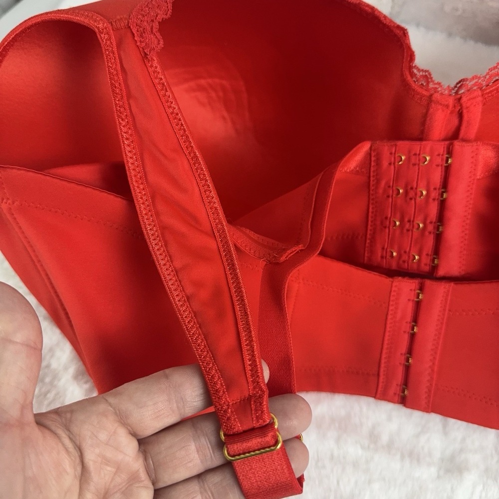 New Ashley Stewart Butterfly Bra Red Smooth Cup Full Coverage Size 42G 42 G‎ - Picture 4 of 11
